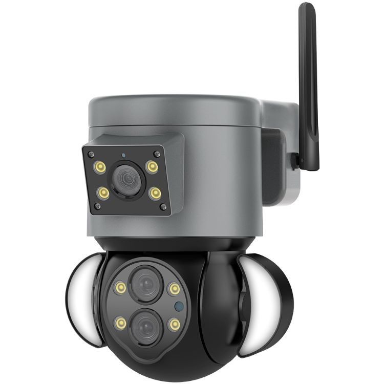 Трехобъективная камера безопасности Wi-Fi HD 8MP Цветное ночное зрение Внешняя водонепроницаемость