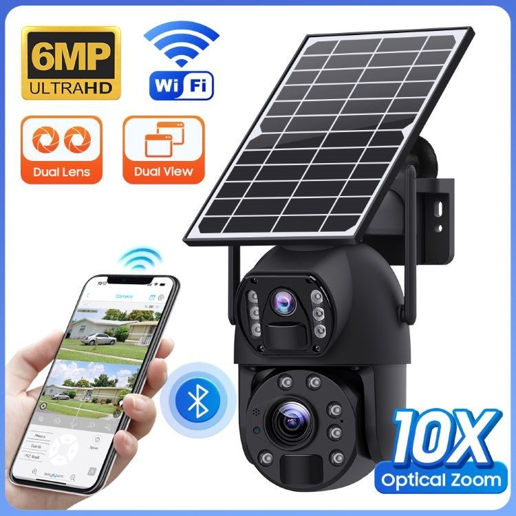 Беспроводное наблюдение UBOX Солнечная камера 6MP разрешение Цветное ночное видение